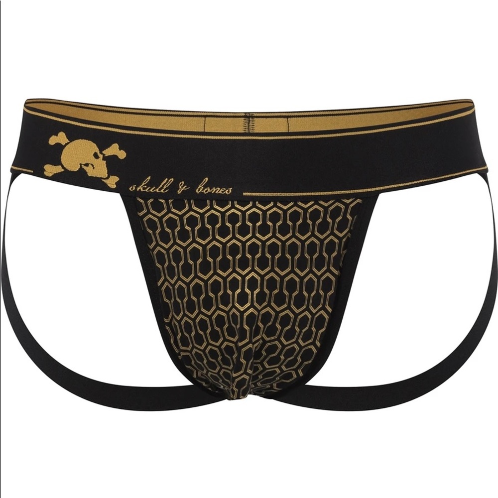 Skull & Bones S M L XL jock NWT geo black gold - Picture 14 of 15